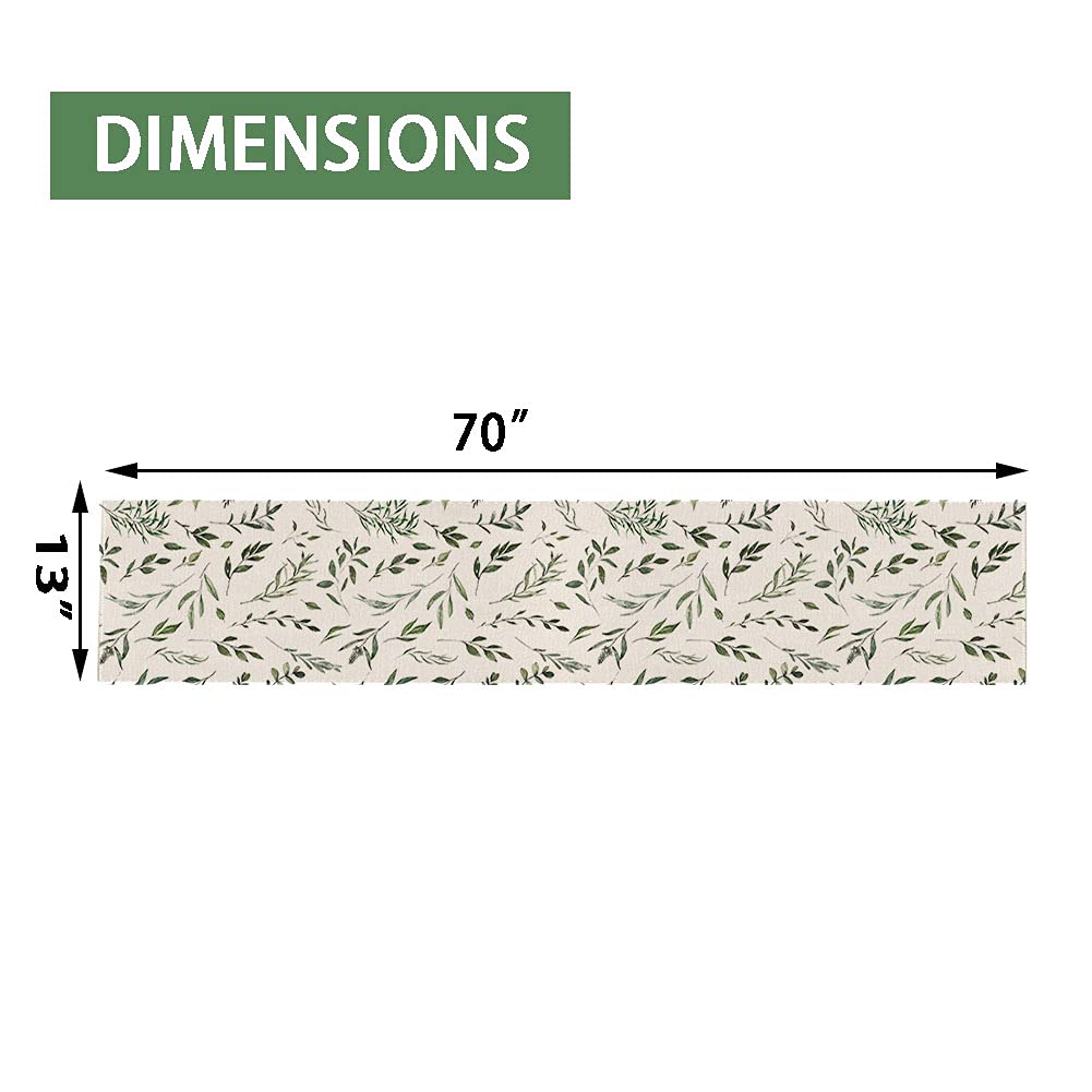 Eucalyptus Leaves Table Runner, Seasonal Summer Watercolor Green Plant Holiday Kitchen Dining Table Decoration For Home Party De