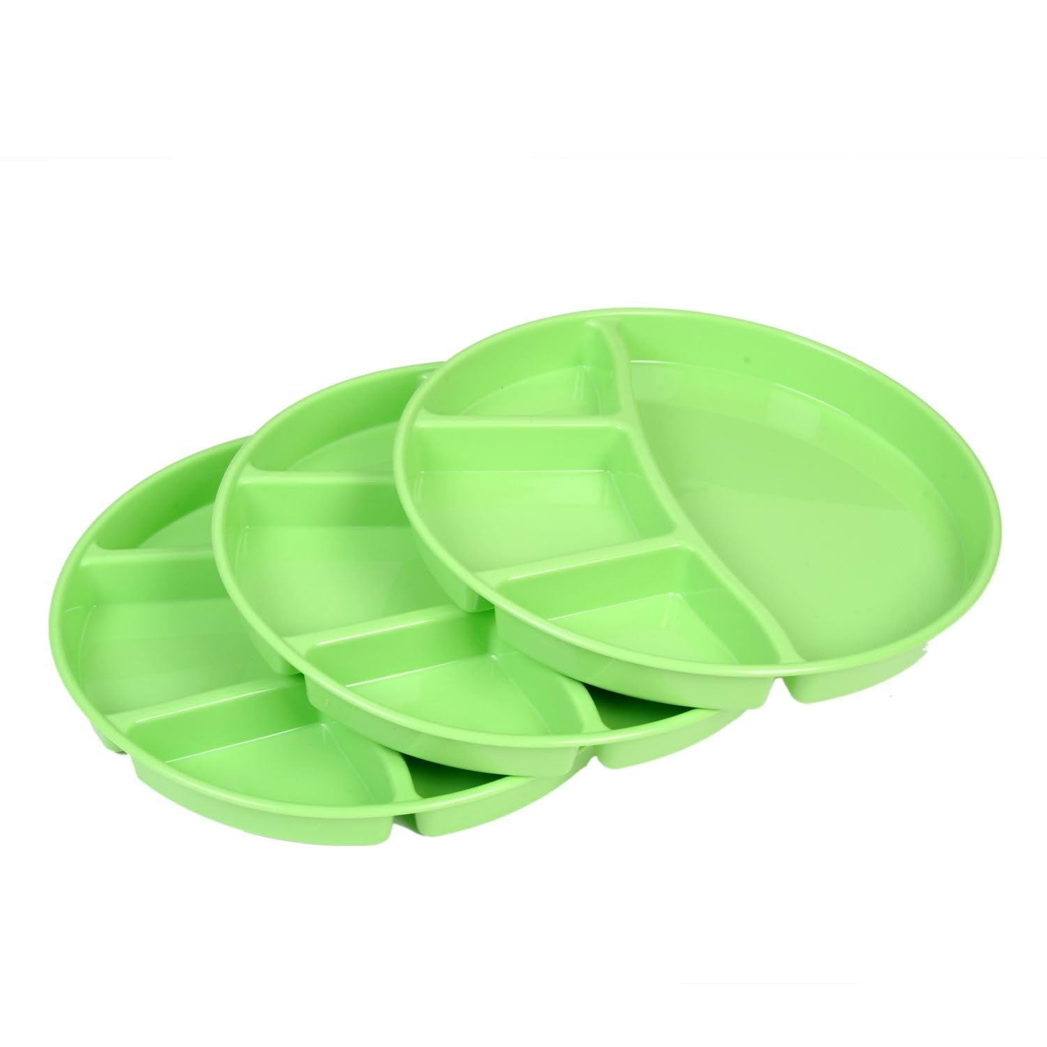 Signoraware Round Serving Thali Set, Set Of 3, Parrot Green