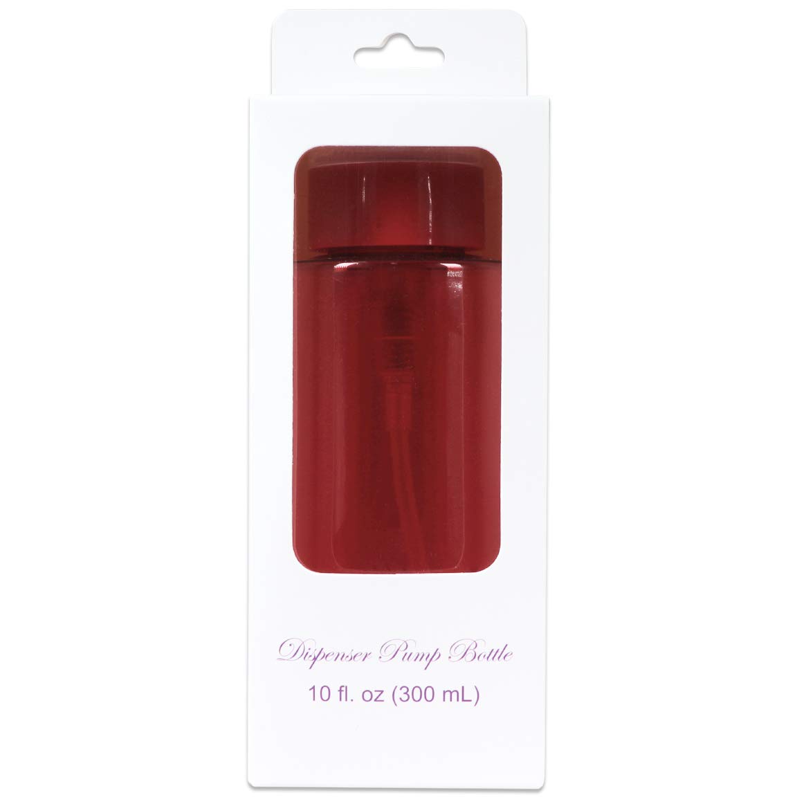 10Oz Push Down Pump Dispenser Flip Top Cap Refillable Empty Bottle - Color: Red - Lockable Travel Cosmetic Packaging Empty Bottl