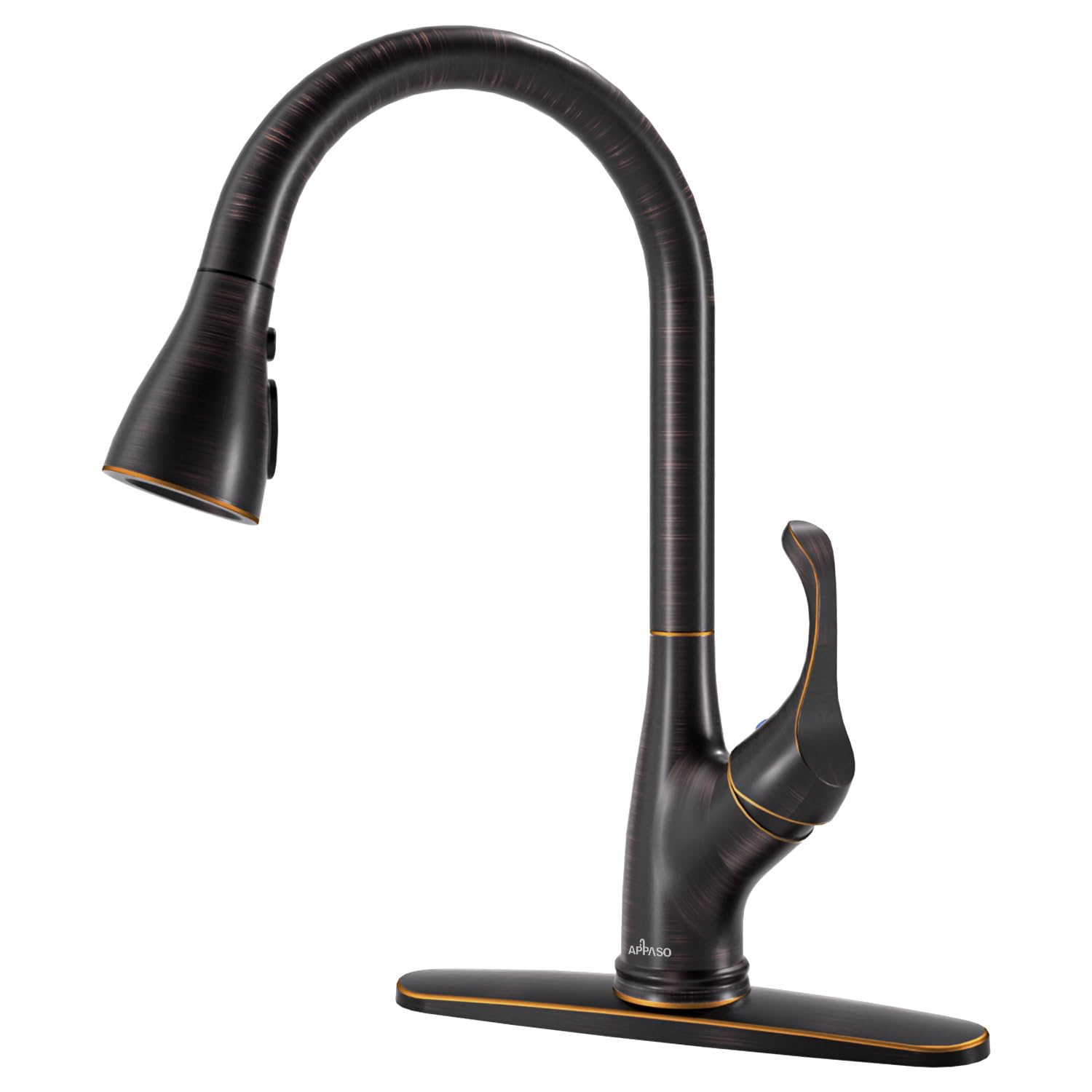 Appaso Kitchen Faucet With Pull Down Sprayer Oil Rubbed Bronze, Single Handle High Arc Pull Out Spray Head Kitchen Sink Faucet W