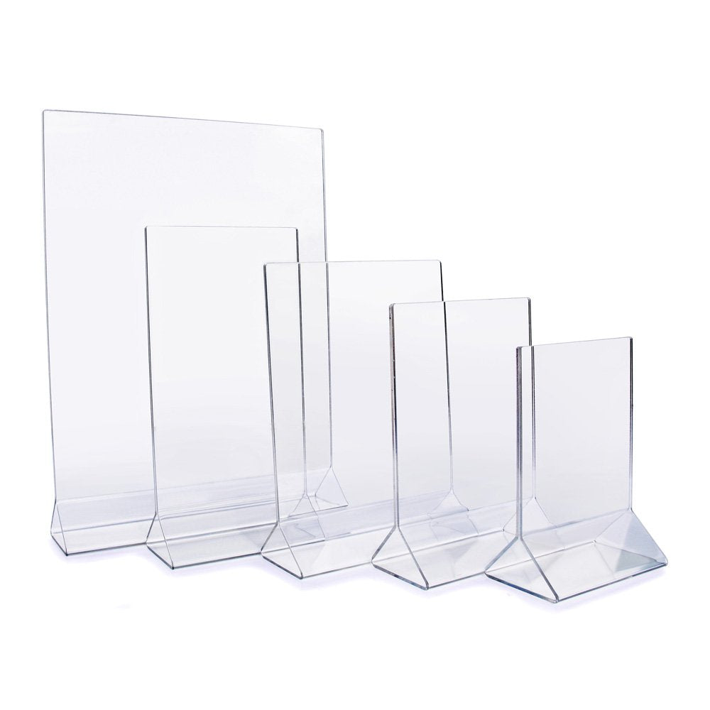 New Star Foodservice 22971 Acrylic Table Menu Card Holder, 4 By 8-Inch, Clear, Set Of 12