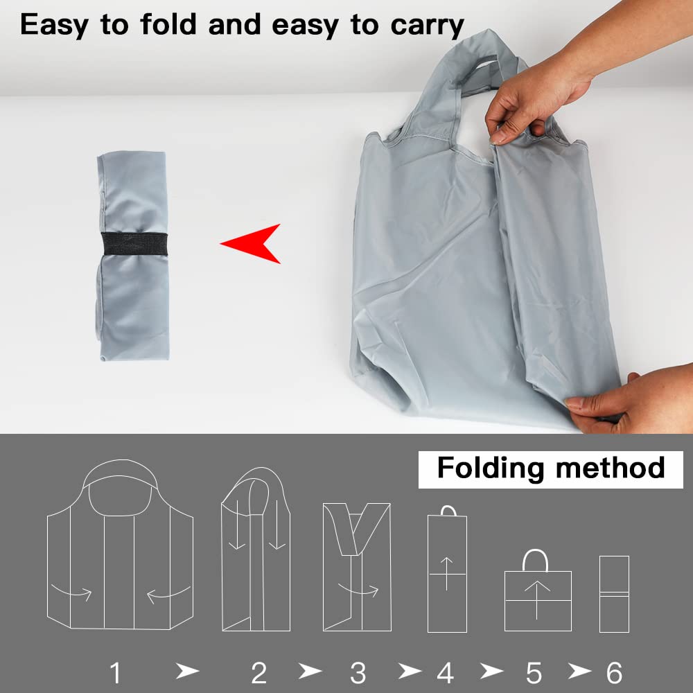 20 Pack Durable Colorful Folding Reusable Grocery Bags Handles Bulk Heavy Duty Strong, Aricsen Eco Friendly Shopping Foldable Ki