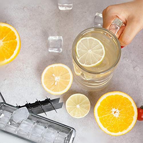 Qulse Lever-Style Ice Tray, 2 In 1 Steel Ice Making And Ice Cracker (Stainless Steel)