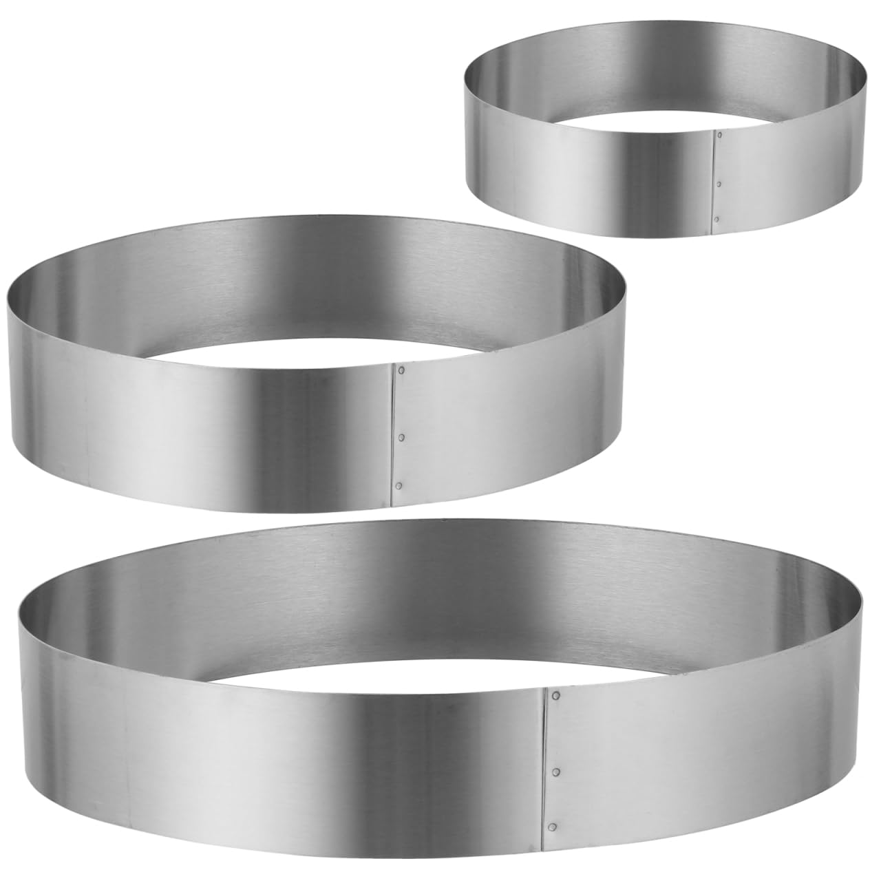 Ciieeo 3 Pcs Oval Mousse Cake Ring Set, Stainless Steel Cheesecake Molds for Baking, Professional Ellipse Tart & Pastry Tools, M