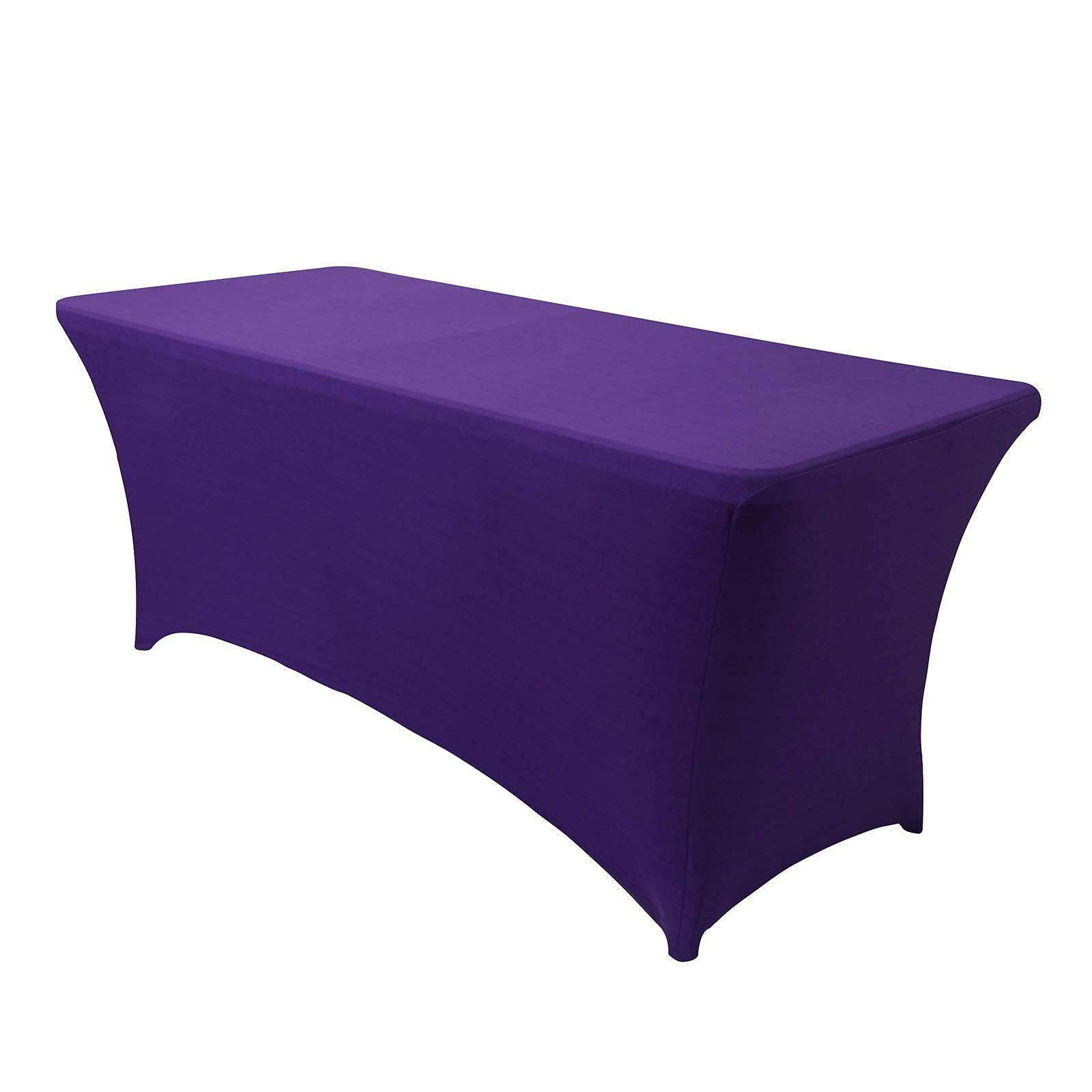 Obstal 6Ft Spandex Table Cover For Standard Folding Tables - 2 Pack- Rectangular Fitted Tablecloth For Halloween Party Holiday D