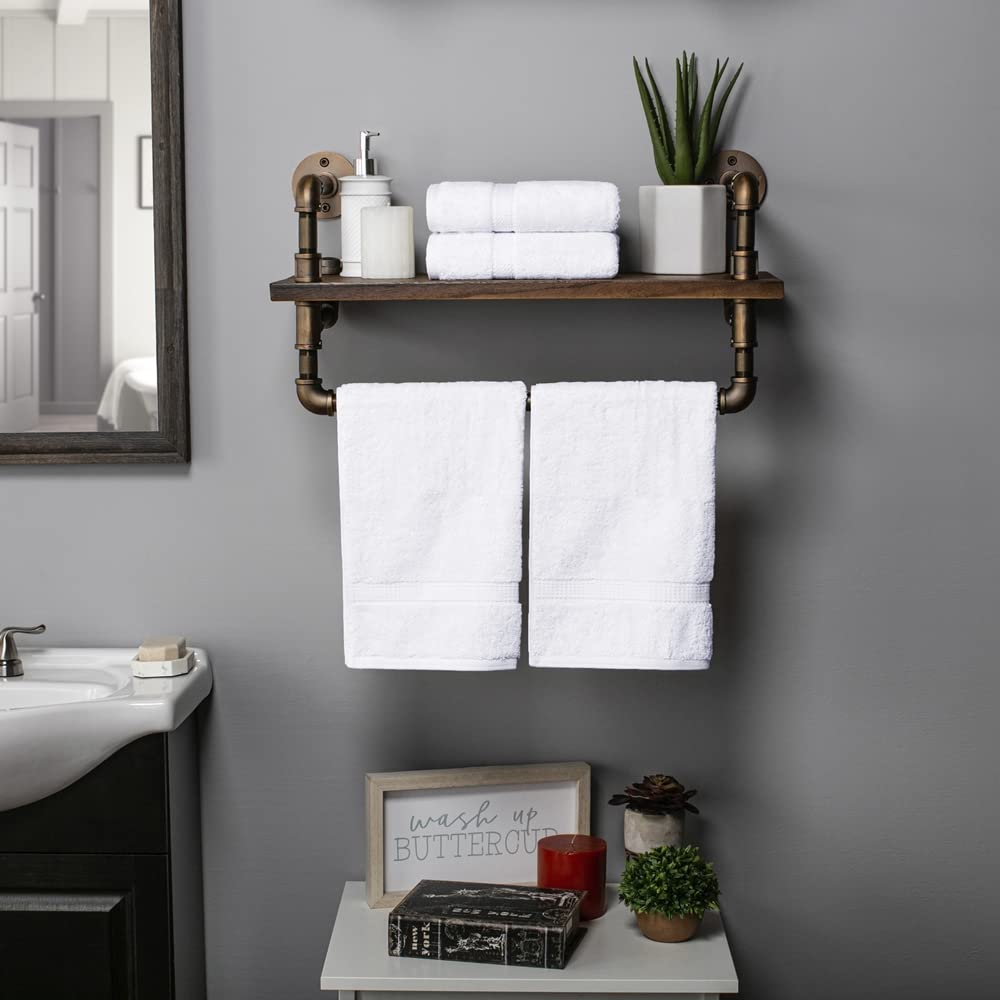 Superior Egyptian Cotton Pile Hand Towel Set Of 4, Ultra Soft Luxury Towels, Thick Plush Essentials, Absorbent Heavyweight, Gues