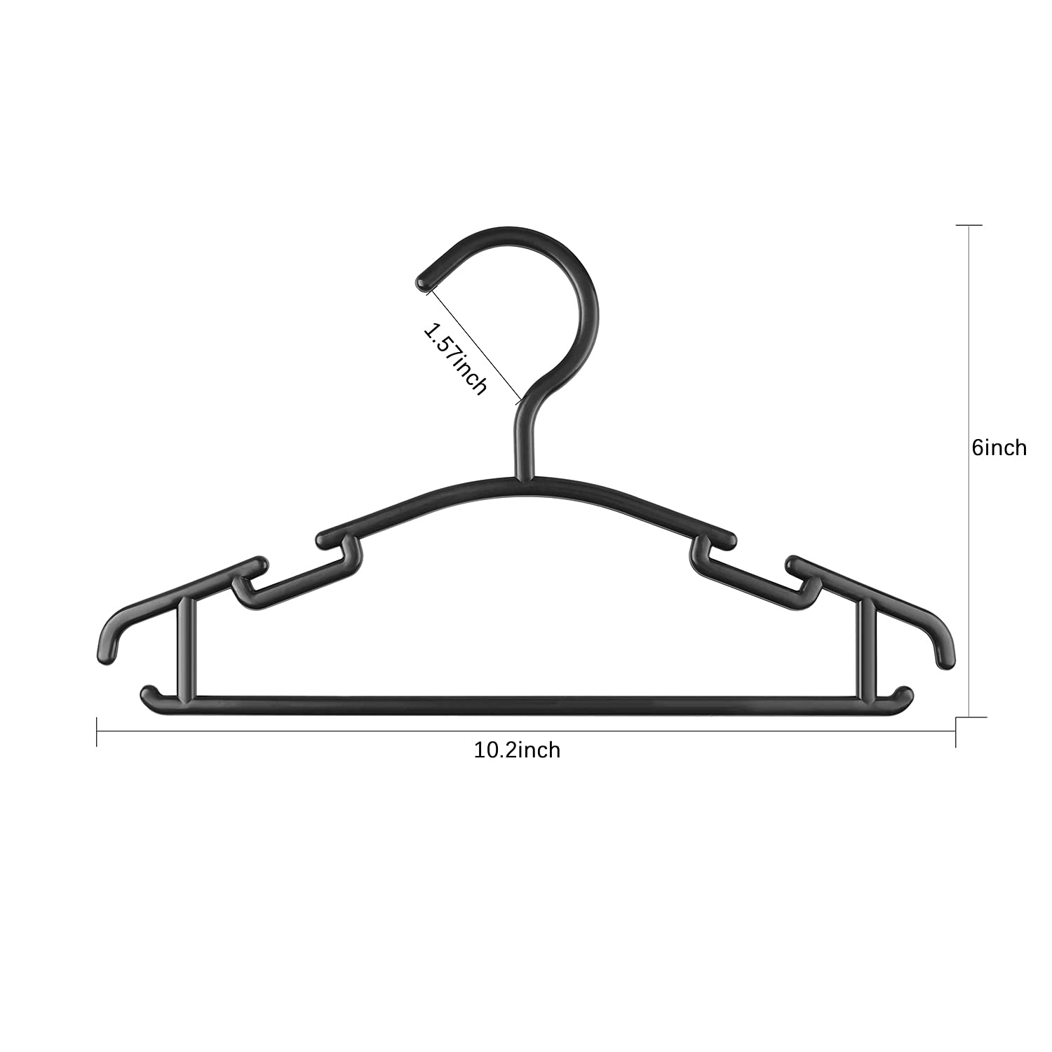 Goodtou Toddler Hangers Plastic Hangers For Toddler Clothes Baby Hangers 60 Pack Kids Children Hangers Black