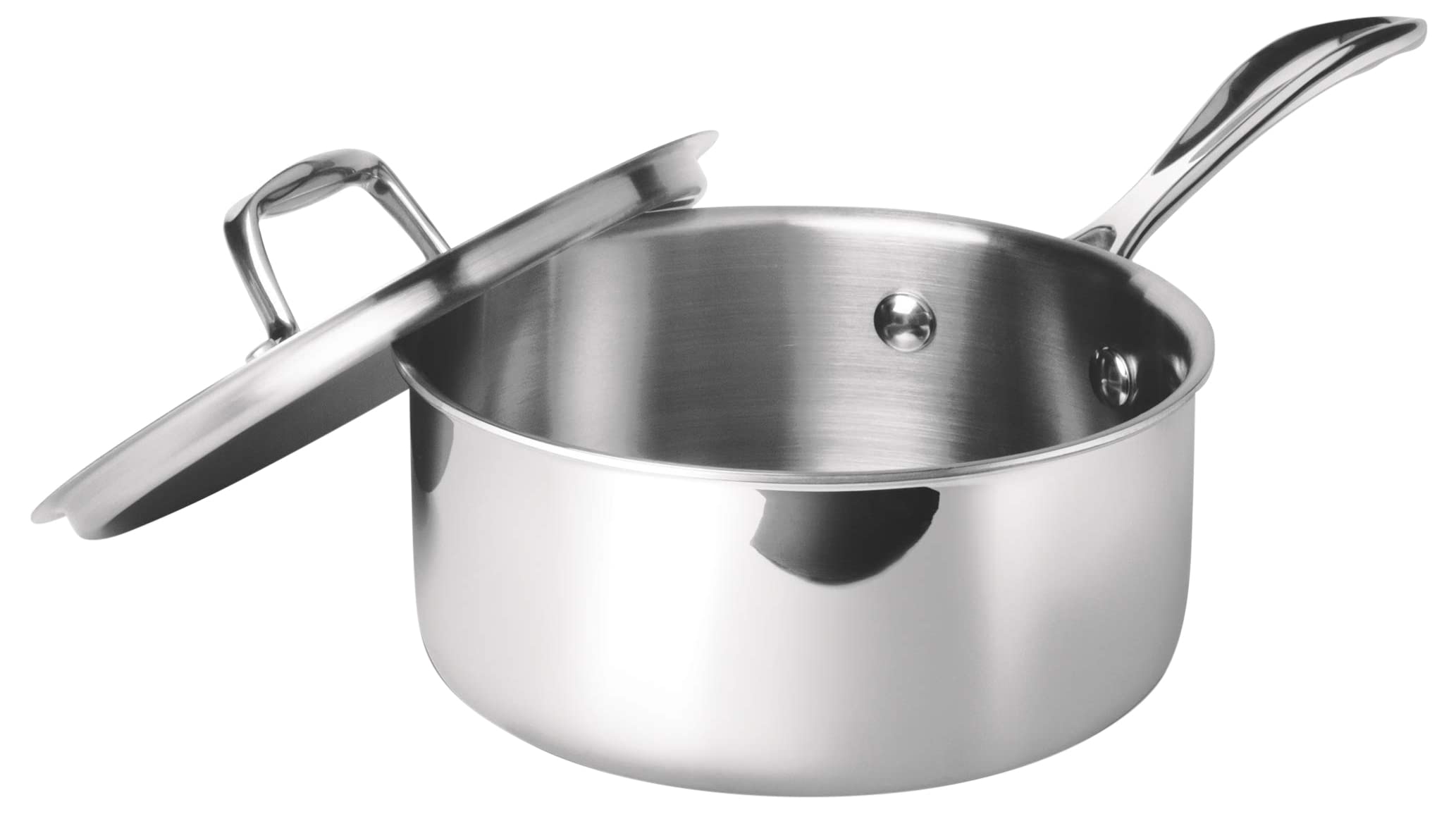 Milton Pro Cook Induction Cookware & Gas Stove Friendly Triply Stainless Steel Sauce Pan With Lid 16Cm | 1.4 Litre Tea Pan, Milk