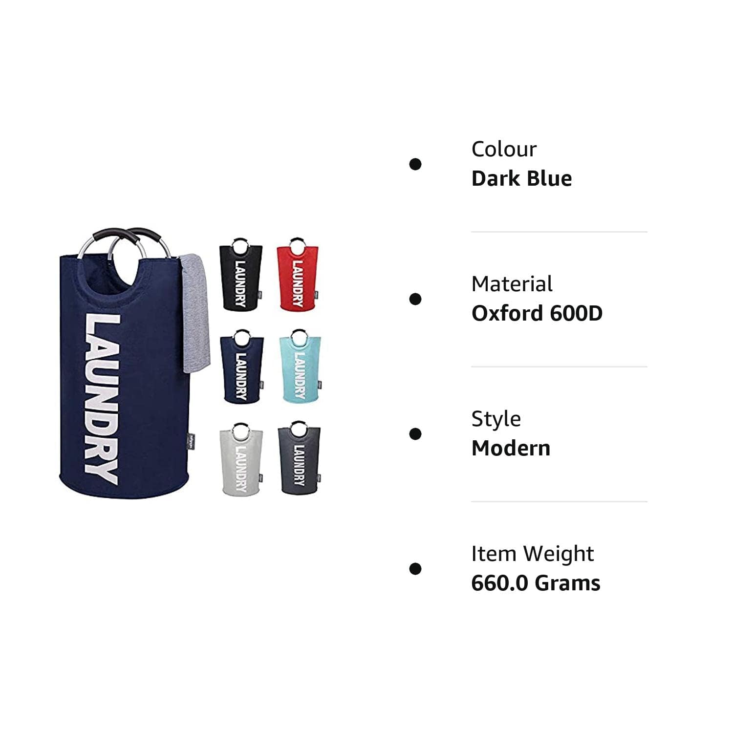 Velolight Plastic Laundry Basket With Handles (X-Large 115 Litre ) Big Foldable Laundry Bag Waterproof Bin Hamper For Dirty Used