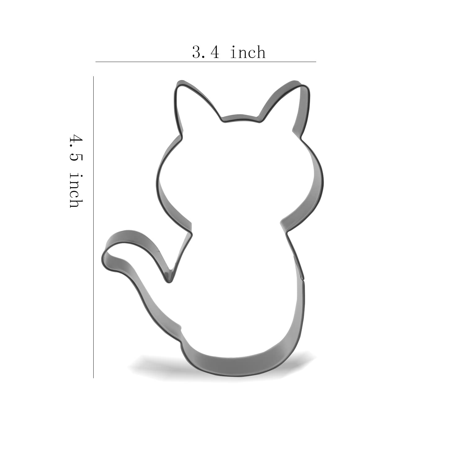 Keewah Cat Cookie Cutter - 4.5 X 3.4 Inch - Stainless Steel