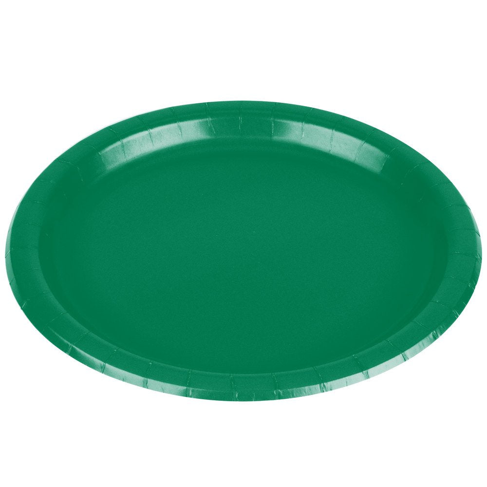 Festive Green Disposable Paper Plates - 6.75'', 20 Count - Perfect For Birthdays, Weddings, Baby Showers