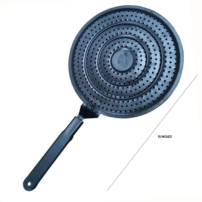 Abee Iron Hot Roast Tawa Roasting Tawa 12 Cm (Black)