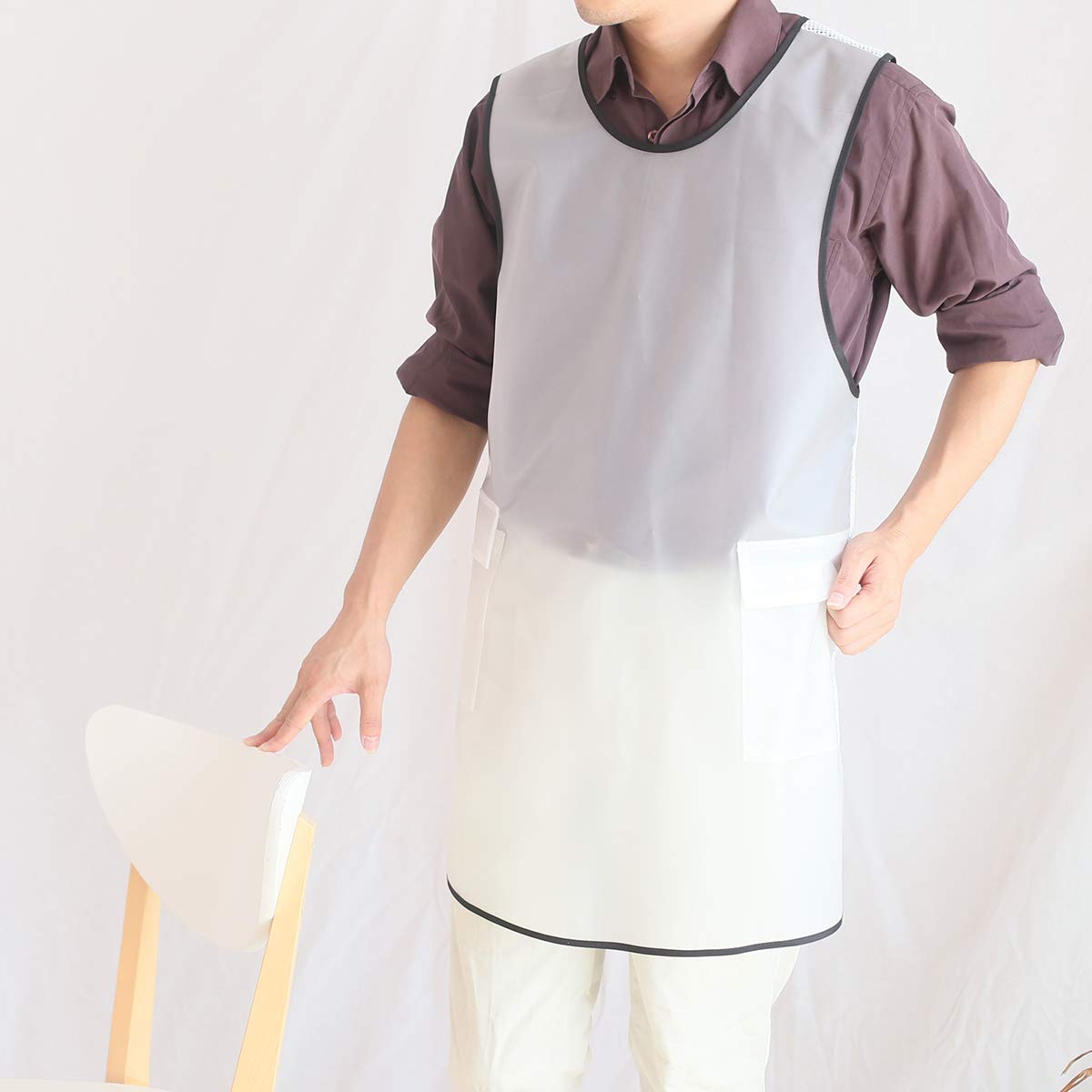 Newgem 100% Waterproof Cross Back Apron With Pockets For Women Men Dishwashing, Cleaning Fish, Lab Work, Dog Grooming, Gardening