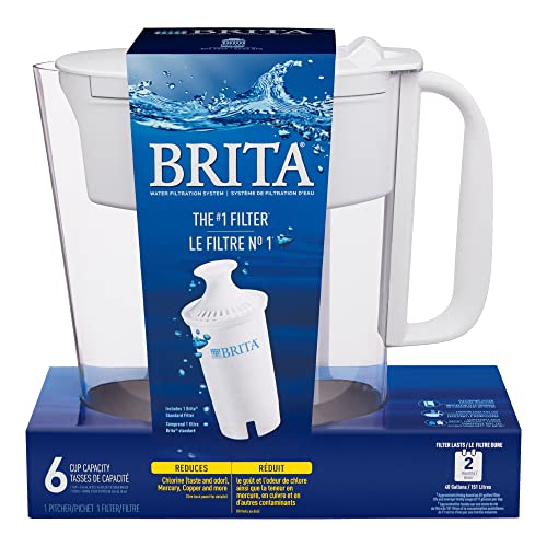 Brita Metro Water Filter Pitcher, Bpa-Free Water Pitcher, Replaces 1,800 Plastic Water Bottles A Year, Lasts Two Months Or 40 Ga