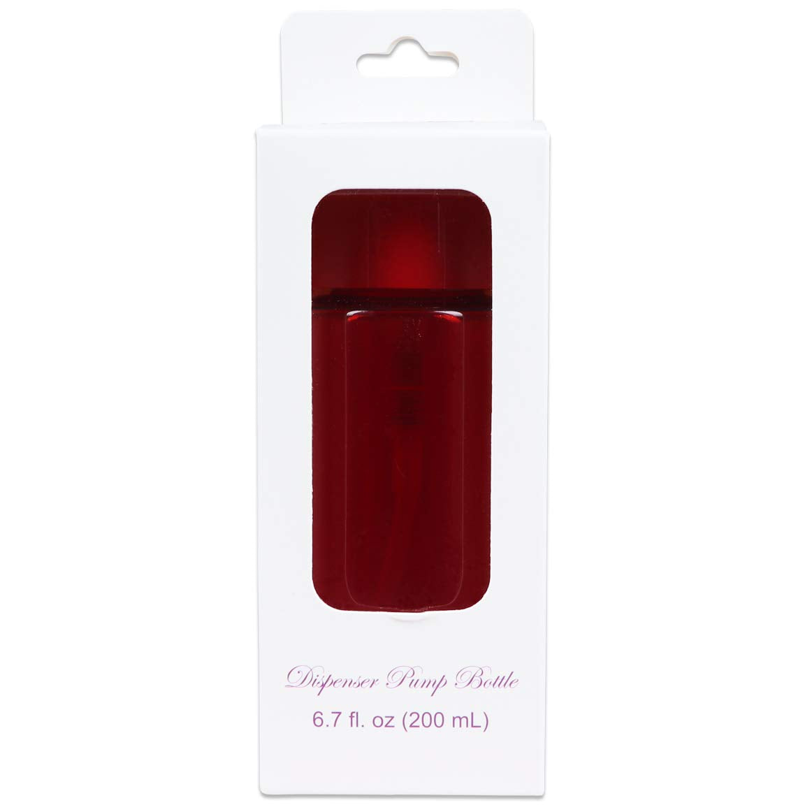 7Oz Red Push Down Pump Dispenser Empty Refillerble Bottle With Flip Top Cap - For Nail Polish, Travel, Cosmetics Packaging