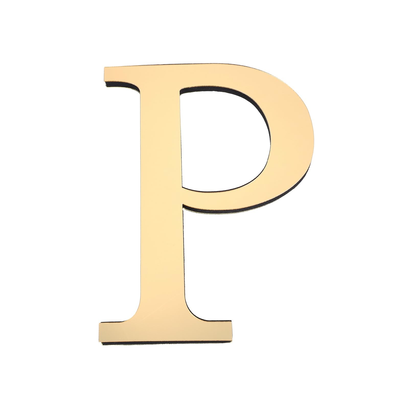 PATIKIL 7.87 Inch 3D Acrylic Alphabet Mirror Wall Stickers Letter P Self-Adhesive Home Decor Letter Sign Art Sticker Decal for D
