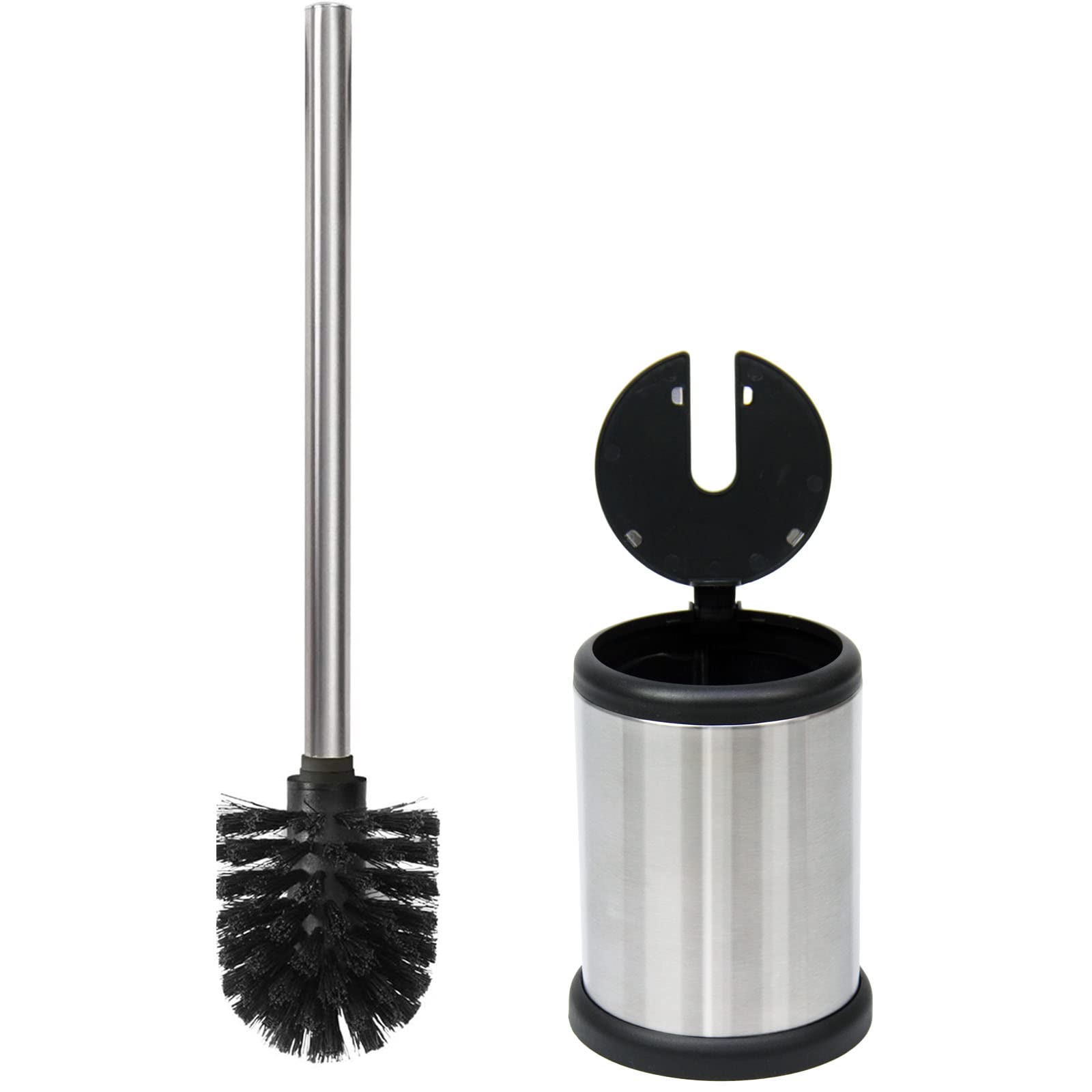 Casaphoria Stainless Steel Toilet Bowl Brush And Holder Set For Deep Cleaning,Bowl Scrubber Brush With Lid For Bathroom,Deluxe F