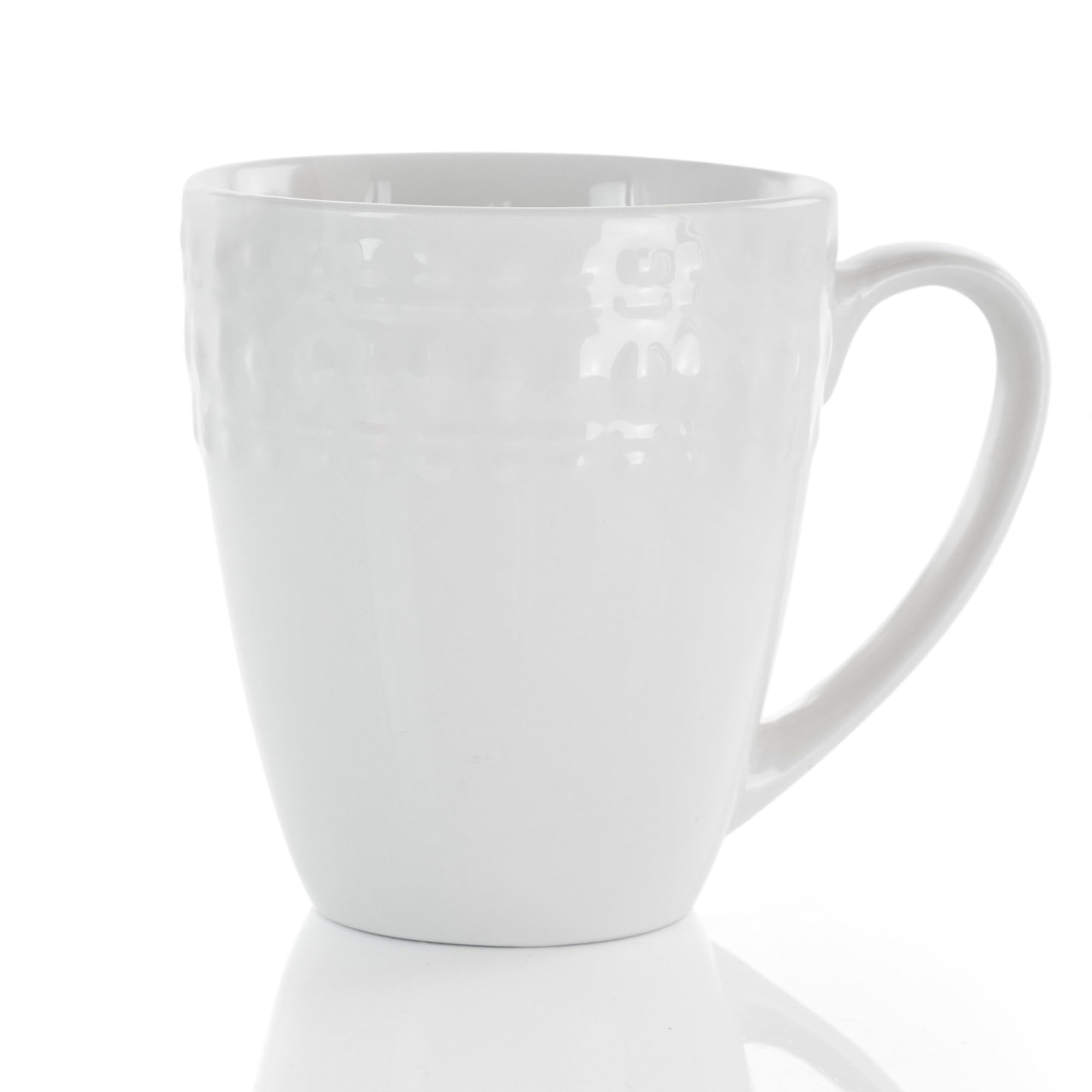 Elama Cara 6 Piece Porcelain Cup Set In White, Fine Porcelain
