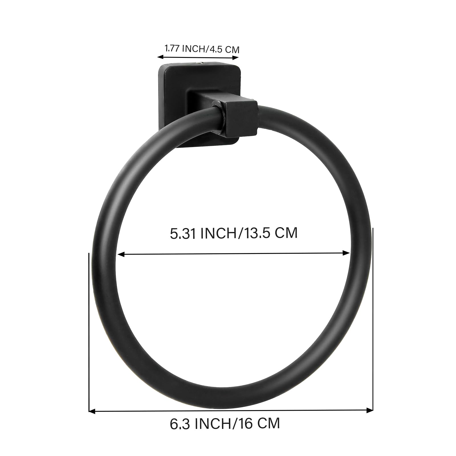 Towel Holder For Bathroom Wall Matte Black Towel Ring Hand Towel Holder Stainless Steel Heavy Duty Towel Hanger For Bath, Kitche