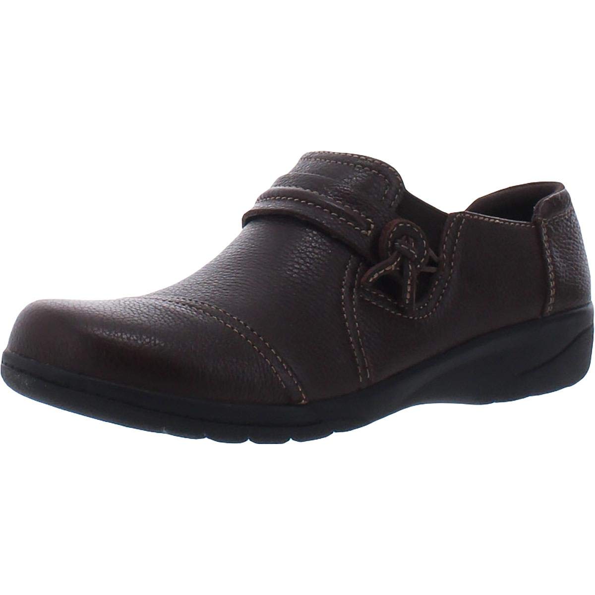 Clarks Womens Cheyn Madi Leather Ortholite Slip On Loafer Brown Size 8N