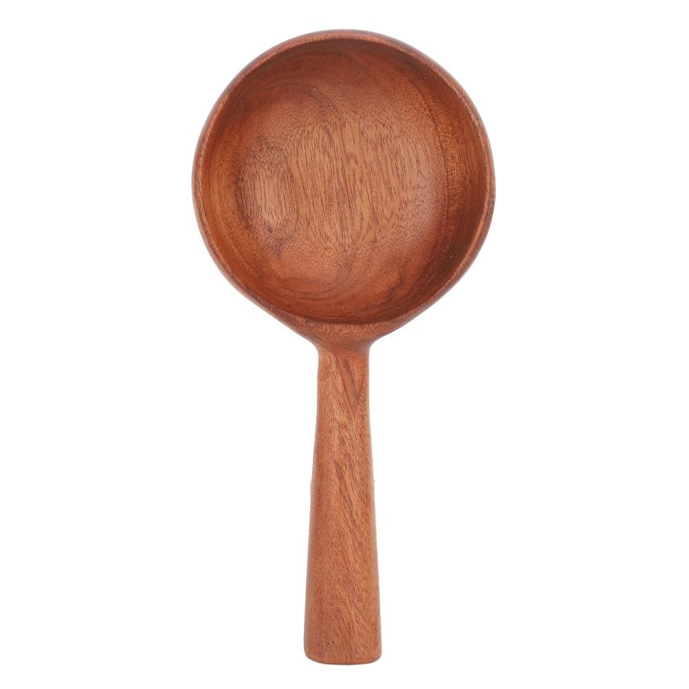 MOPFOL 9.3Inch Wooden Soup Ladle Multifunctional Tablespoon Polishing Solid Wood Long handle design Serving Water Soup Spoon