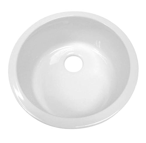 Whitehaus Whe1818R Whe1818Relementhaus Round Drop-Inunder Mount Sink With 3 A Rear Center Drain White