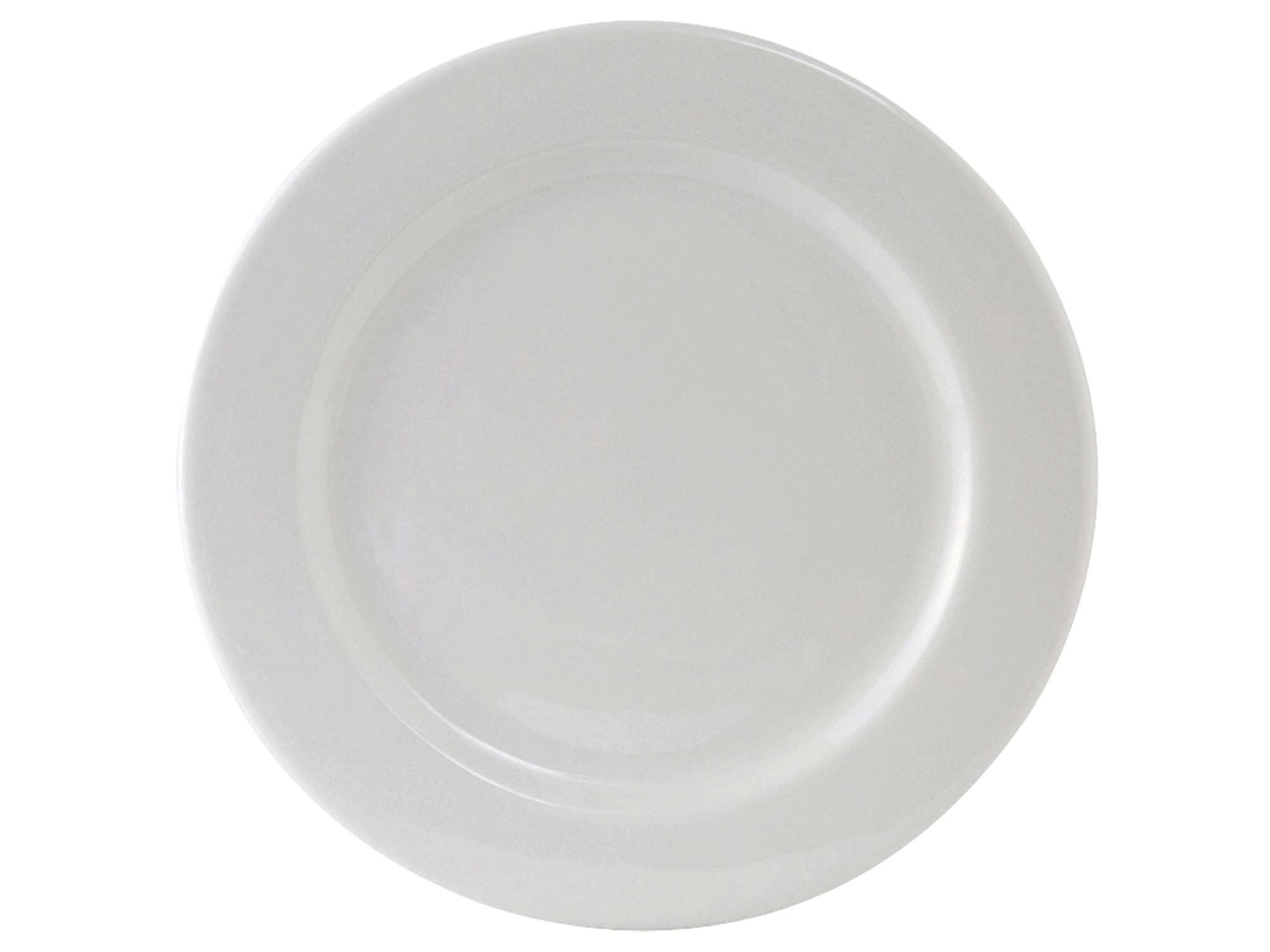 Tuxton China ALA-120 Plate, 12 Diameter, Round, Wide Rim, Rolled Edge, Microwave and Dishwasher Safe, Oven Proof, Fully Vitrifie