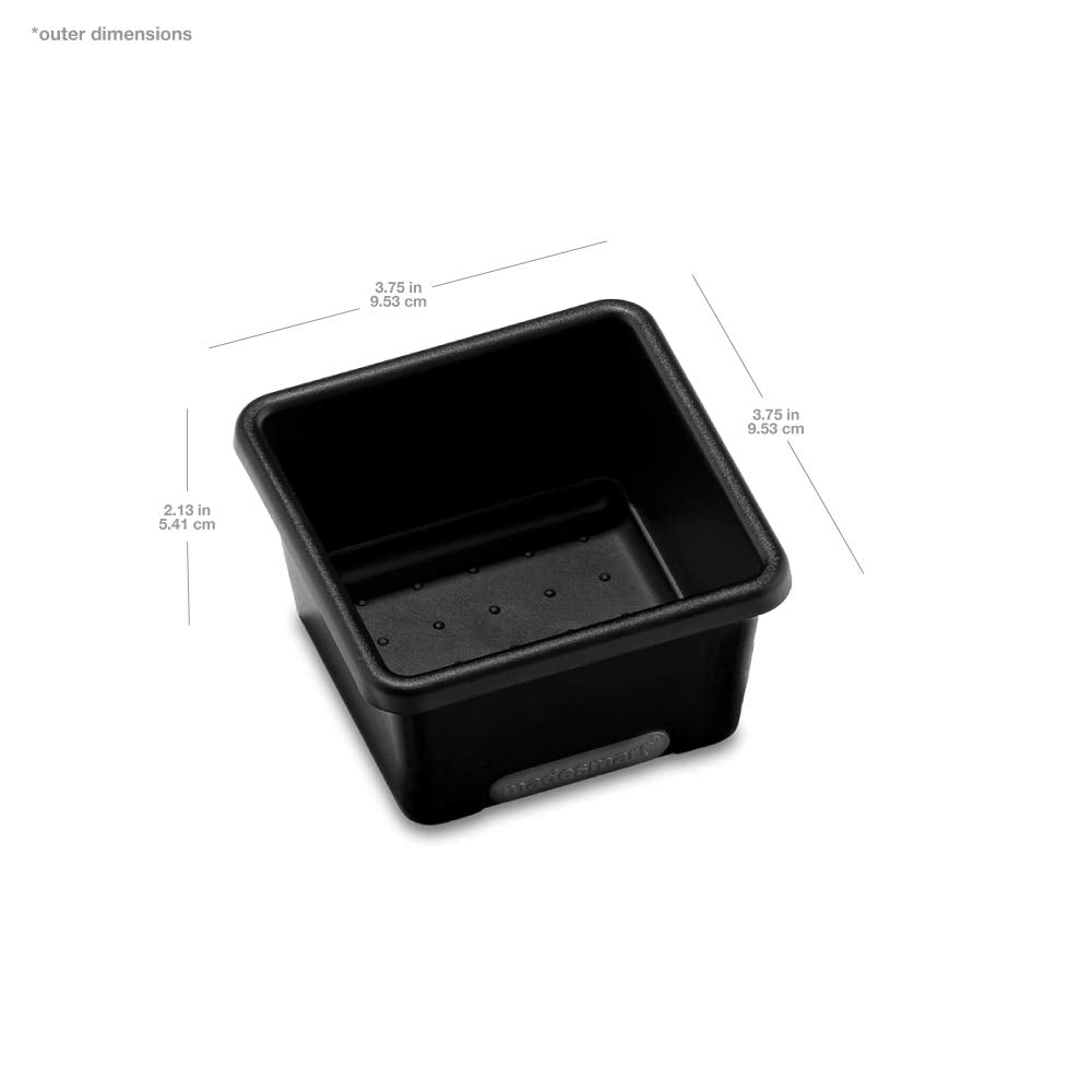 Madesmart Drawer Organizer 3 X 3 Square Plastic Bin For Home Organization, Soft-Grip Lining, Non-Slip Feet, Bpa-Free, Carbon