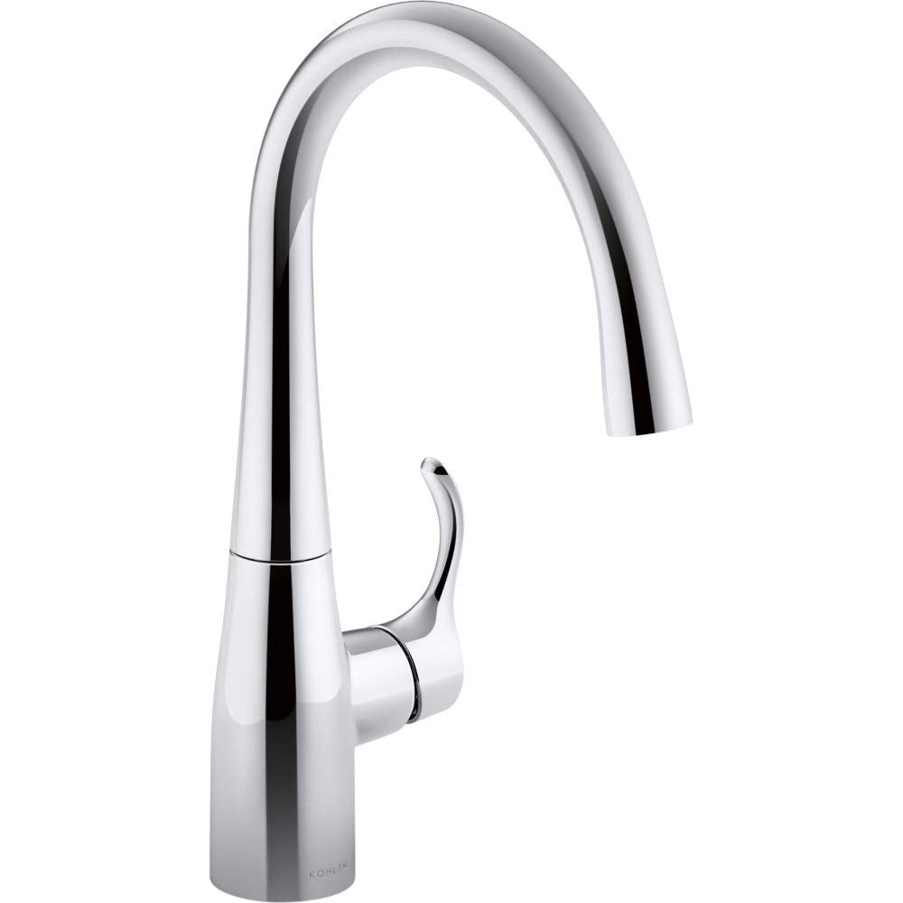 Kohler 22034-Cp Simplice Single Handle Kitchen Bar Faucet, Prep Sink Faucet, Polished Chrome