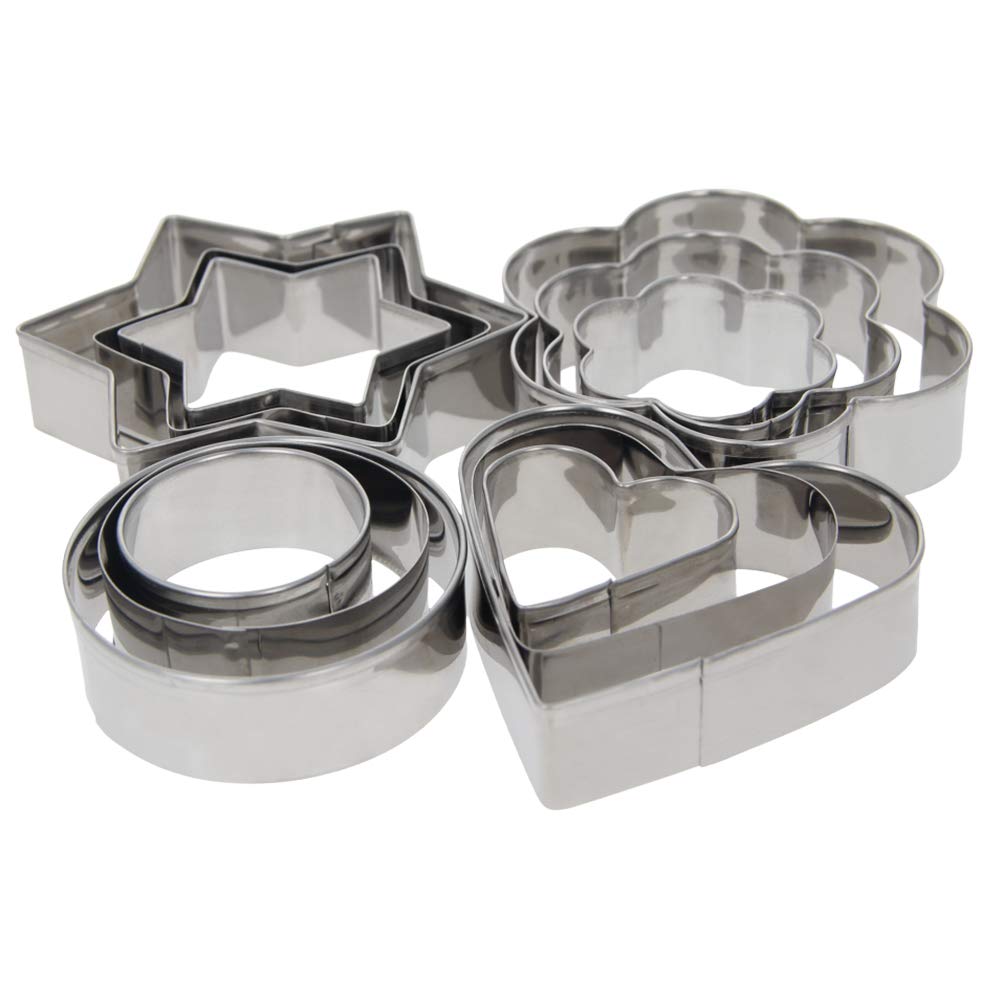 Utoolmart Non-Stick Cake Baking Mould, Cake Biscuit Decorating Mold, 12-In-1 Cookies Cutter Tools, For Pastry Dough Donut Clay,