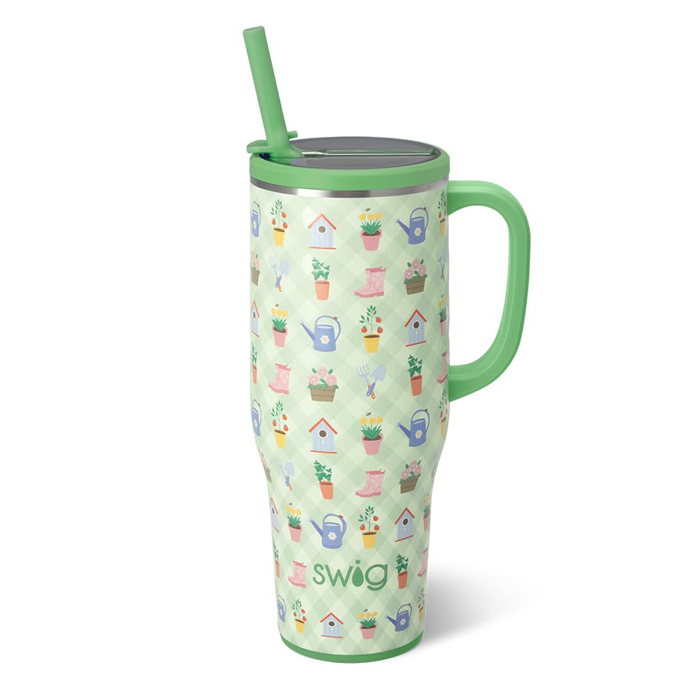 Swig Life 40oz Leak Proof Mega Mug, 40oz Leak Proof Tumbler with Handle and Straw, Extra Large Insulated Tumblers, Cup Holder Fr