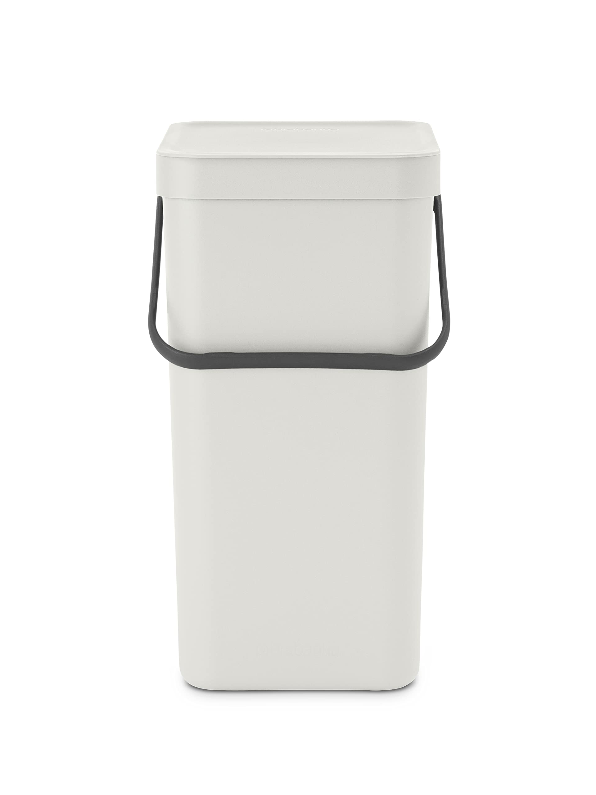 Brabantia Sort & Go Kitchen Recycling Can (42 Gallight Gray) Stackable Waste Organiser With Handle & Removable Lid, Easy Clean,