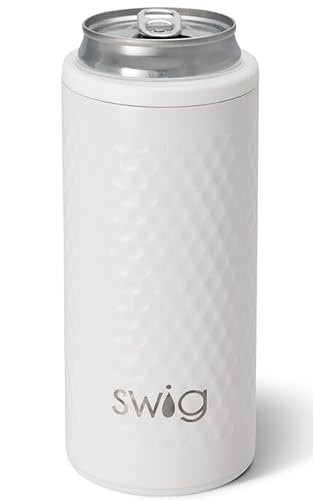 Swig Life Skinny Can Cooler, Stainless Steel, Dishwasher Safe, Triple Insulated Slim Can Sleeve For 12Oz Tall Skinny Can Beverag