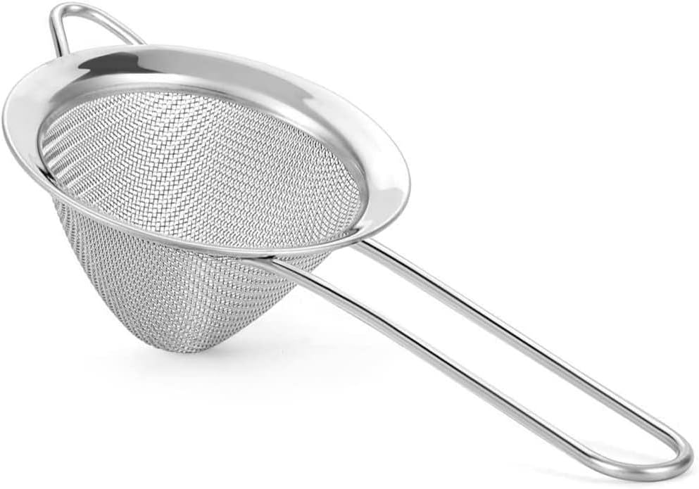 ELEEN Stainless Steel Strainer | Set of 3 Kitchen Strainers Available Sizes (S,M,L) | Perfect Strainers for Kitchen Use (Black H