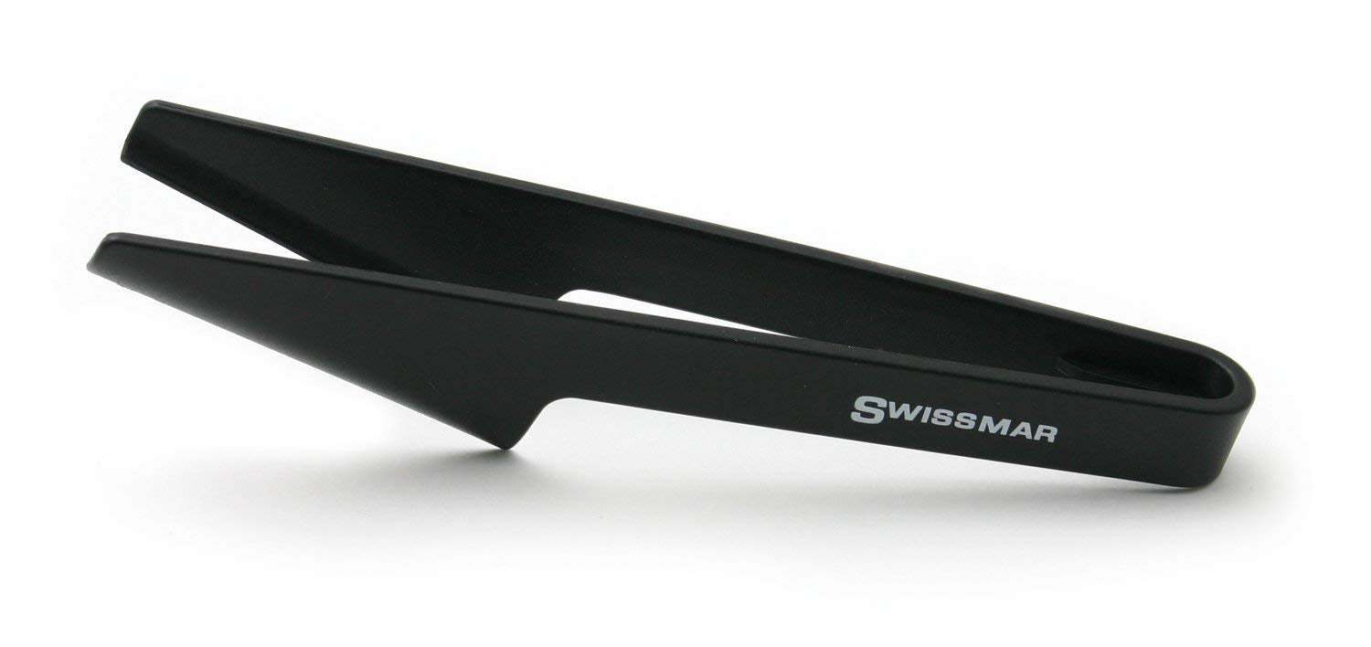Swissmar Raclette Tongs - Set of 4 Heat-Resistant Plastic Tongs for Raclette Grill or Granite Stone - Curved Design for Easy Gri