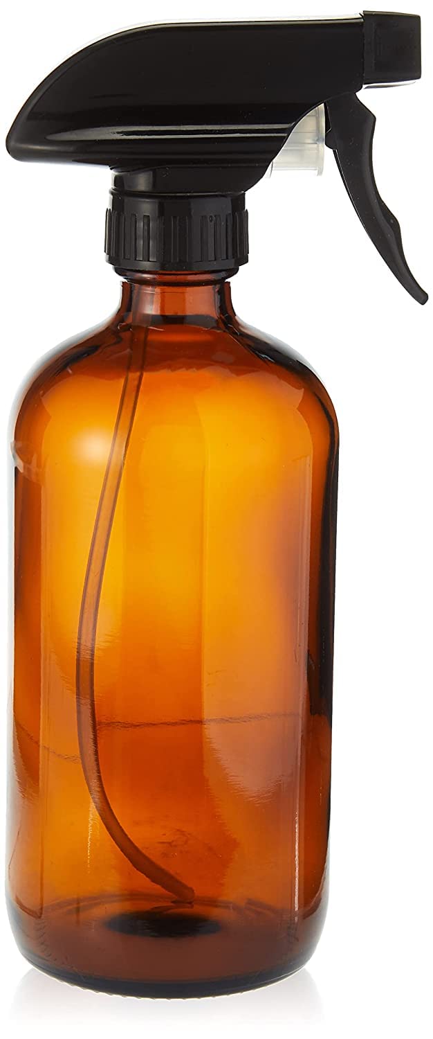 Empty Amber Glass Spray Bottle - Large 16 Oz Refillable Container Is Great For Essential Oils, Homemade Cleaning Products, Aroma