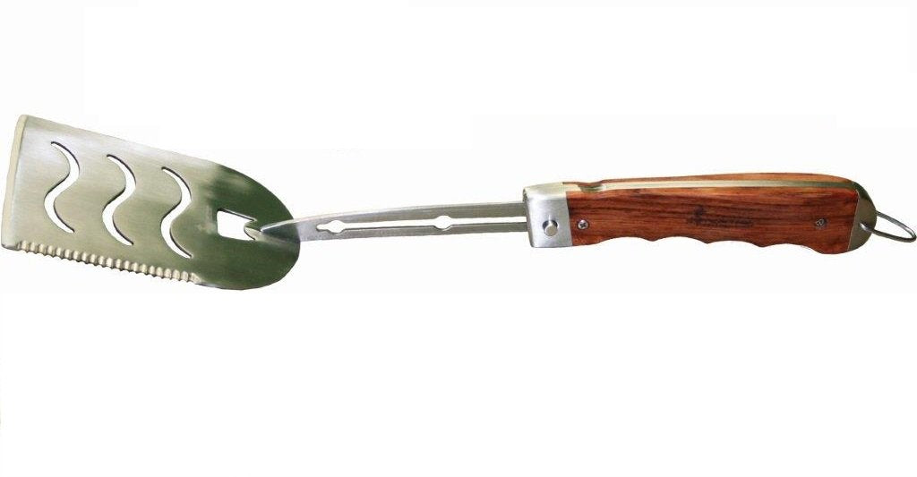Montana Grilling Gear Retractable Grilling Spatula - Adjustable Length, 13-1/8'' To 18'' Heavy-Duty Stainless Steel - Ideal For