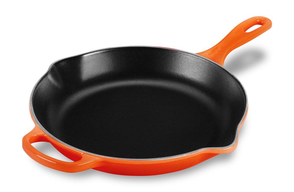 Le Creuset Enameled Cast Iron Signature Iron Handle Skillet, 10.25 (1-3/4 Qt.), Flame