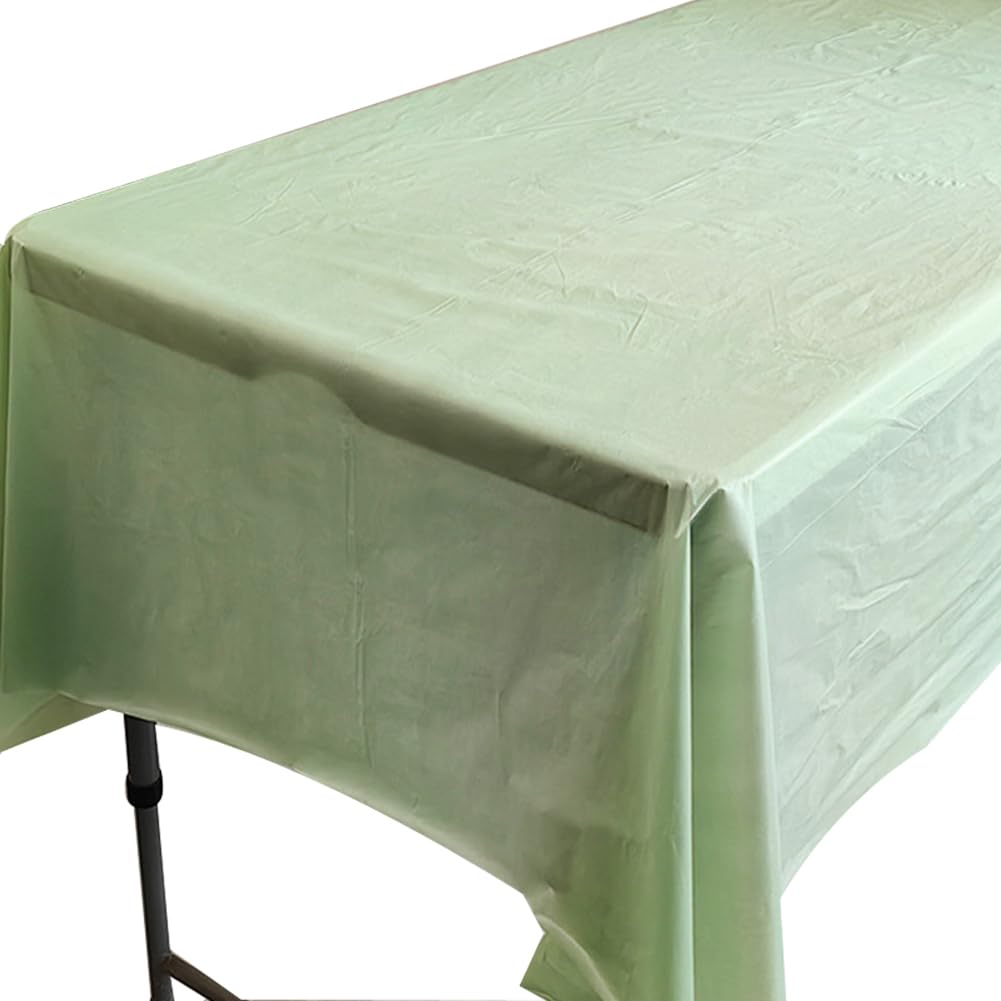 2Pack Sage Green Plastic Tablecloths Disposable Halloween Table Covers Table Cloths Bbq Picnic Birthday Christmas Table Cover Wa