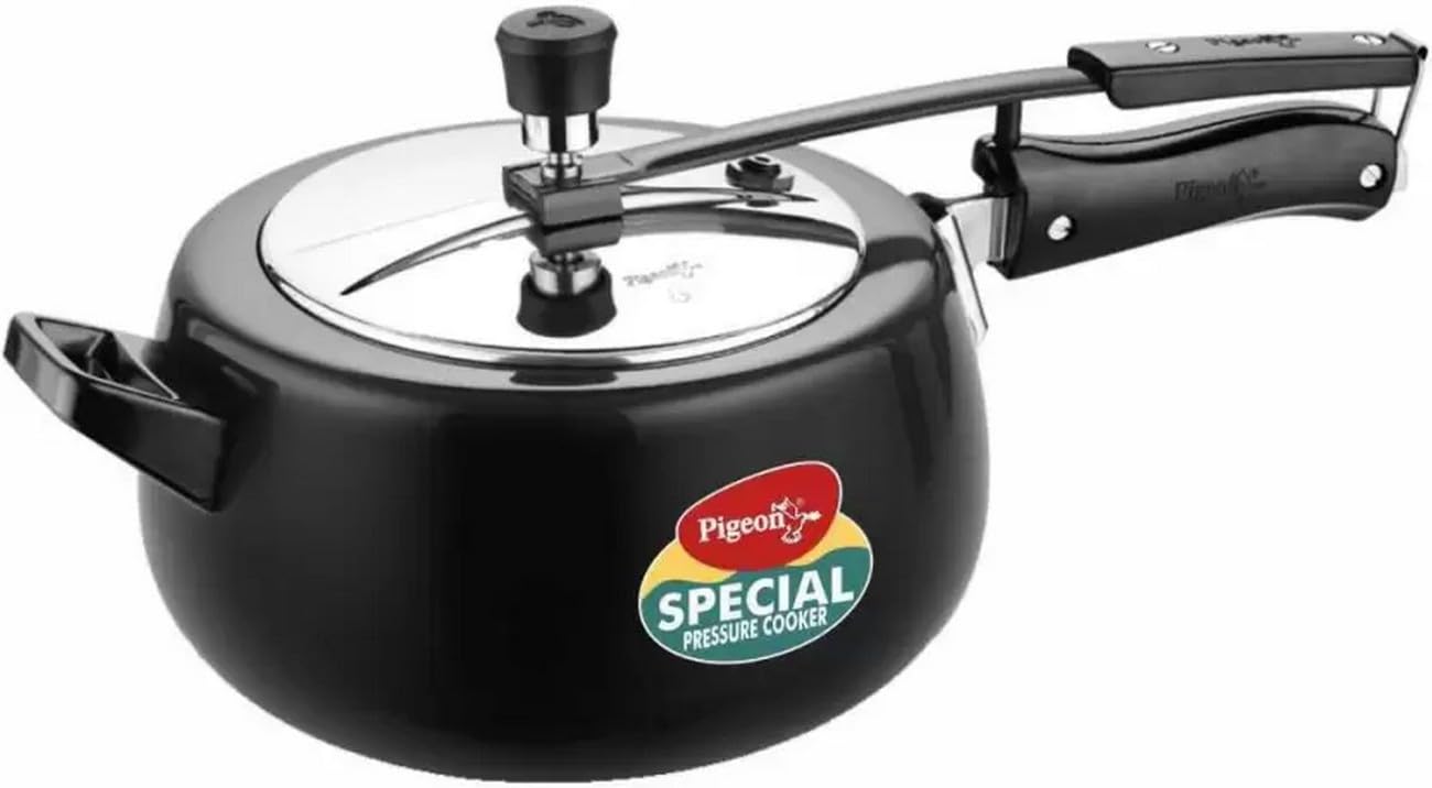 Pigeon by Stovekraft Hard Anodised Aluminium Inner Lid Cooker - 5 Litre with Induction Base (Contura), silver, large (14548)