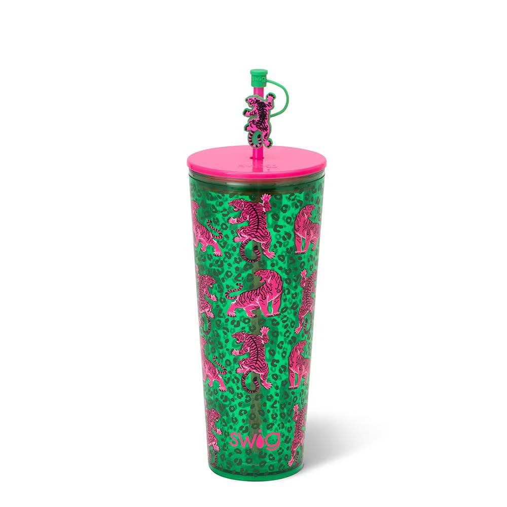 Swig Life 24oz Plastic Tumbler with Lid & Straw, Easy Tiger