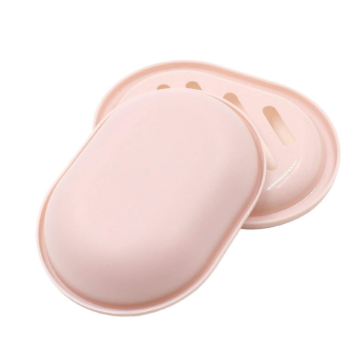 Topsky 2-Pack Soap Dish With Drain, Soap Holder, Soap Saver, Easy Cleaning, Dry, Stop Mushy Soap (Pink)
