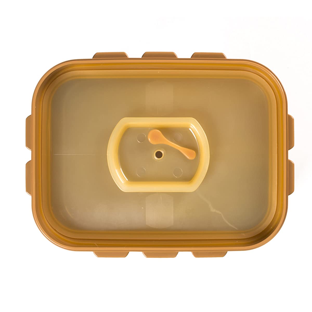 Crazy Korean Cooking Premium Kimchi, Sauerkraut Fermentation And Storage Container With Inner Vacuum Lid, Sandy Brown, 2.2 Gallo