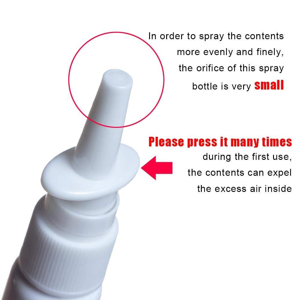 6 Pcs 10Ml 0.34Oz Empty Refillable Brown Glass Nasal Spray Bottle Portable White Sprayer Straight Nozzle Sample Storage Containe