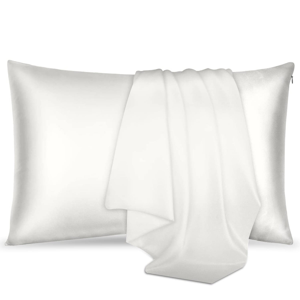100 Pure Mulberry Silk Pillowcase For Hair  Skin - Allergen Resistant Dual Sides 19 Momme 600 Thread Count Silk Bed Pillow Cases