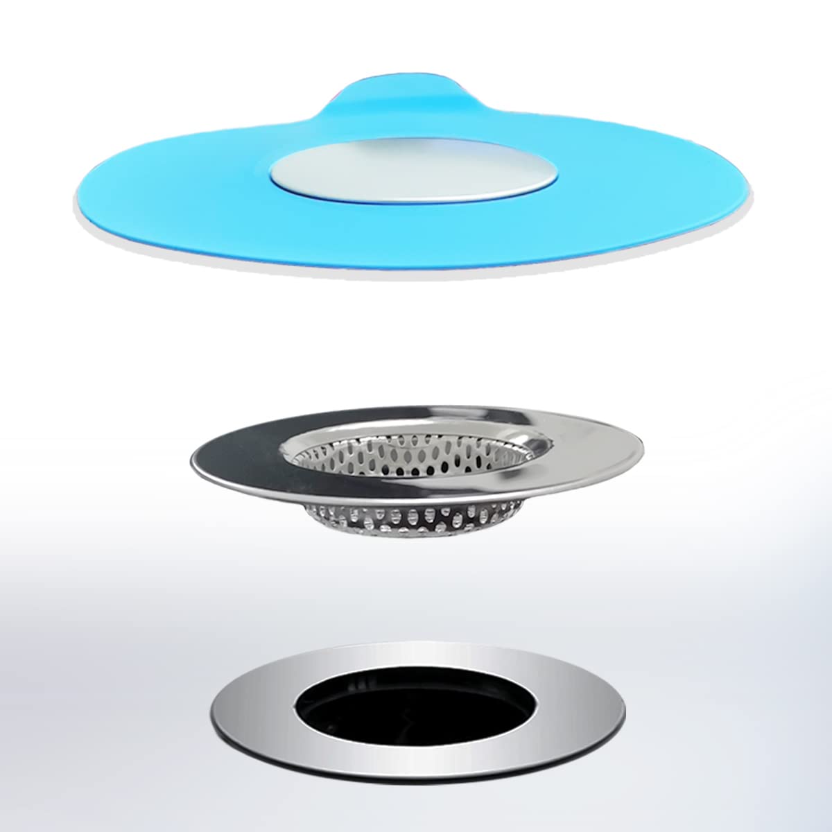 Seatery 2Pcs Bathtub Stopper Hair Catcher Kit, Bathtub Drain Strainer, Tub Stopper Plug Cover, Sink Filter, Silicone Drain Stopp