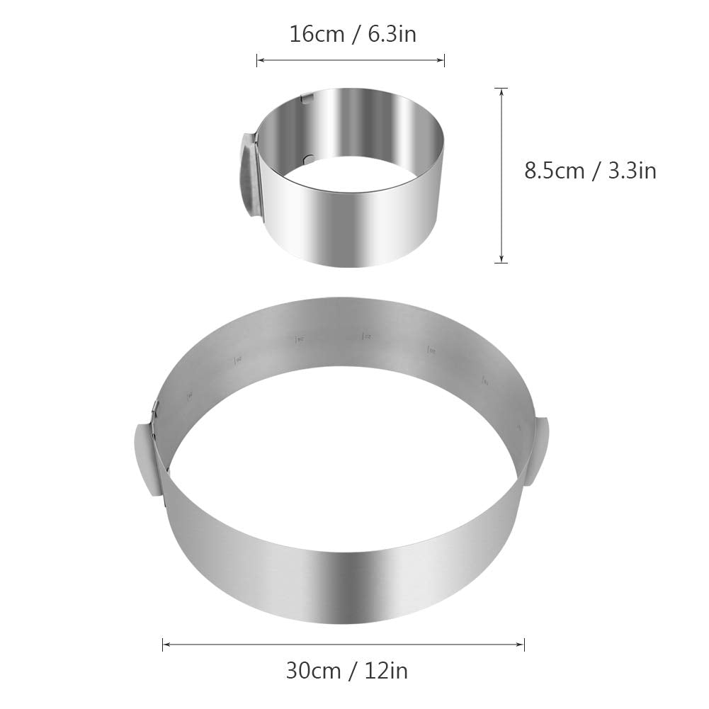 Wiwaplex Cake Ring 6 To 12 Inch Adjustable Round Stainless Steel Cake Mousse Mould Ring Bakeware Tools Cake Decorating Mold Baki