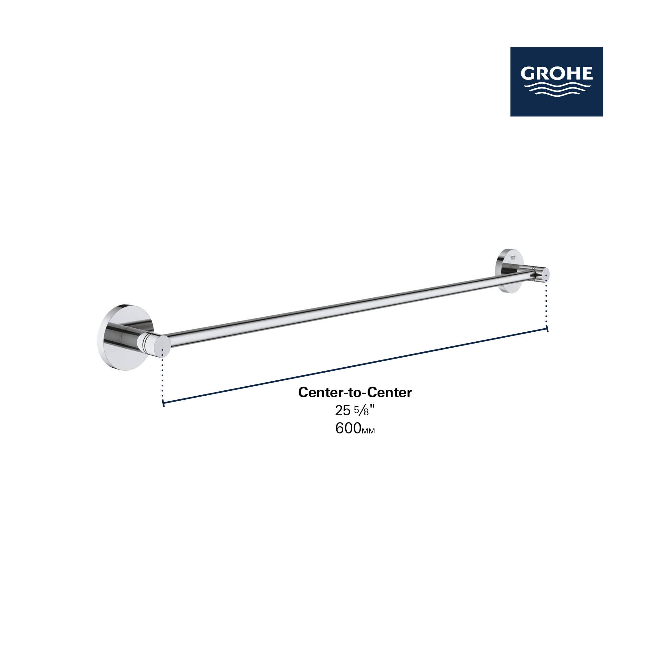 Grohe 403662431 Essentials -Towel Rail-24 Inches, Matte Black