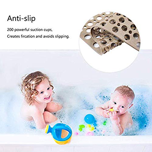Nonslip Bathtub Mat Extra Soft Tpe Bath Mat For Kids, Machine Washable Bathroom Shower Mat, Smooth/Non-Textured Tubs Only, 30 L