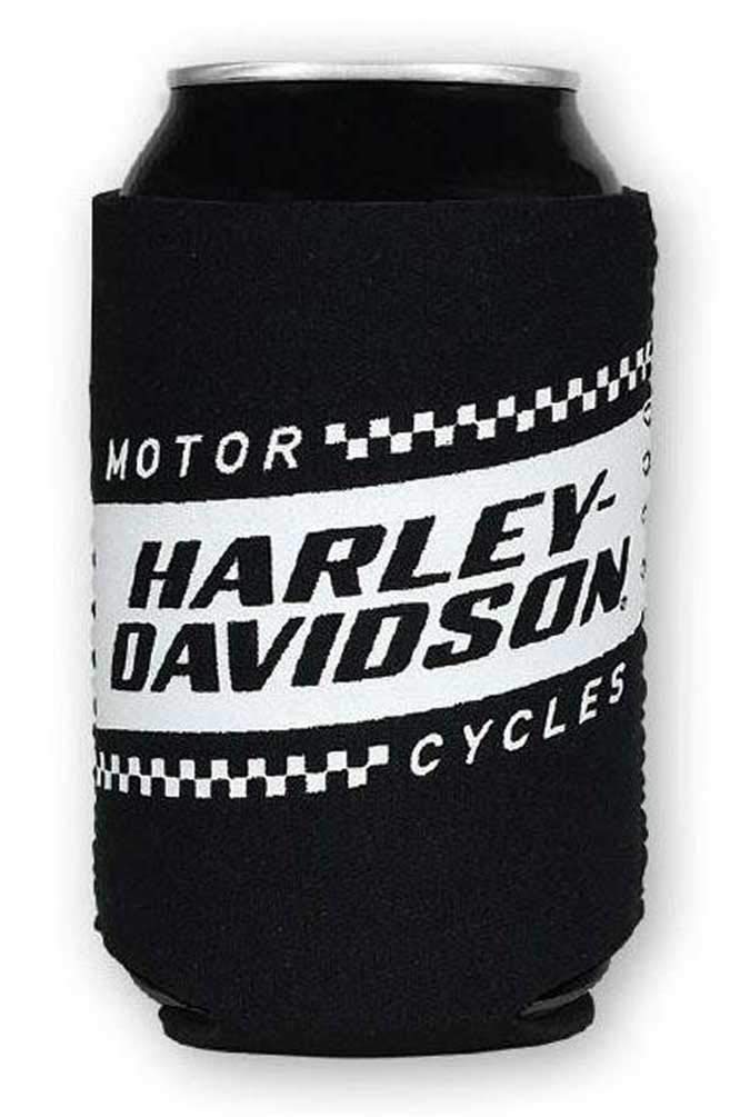 Harley-Davidson Ignition Race Flag Neoprene Can Flat Wrap, Black & White Cf33488